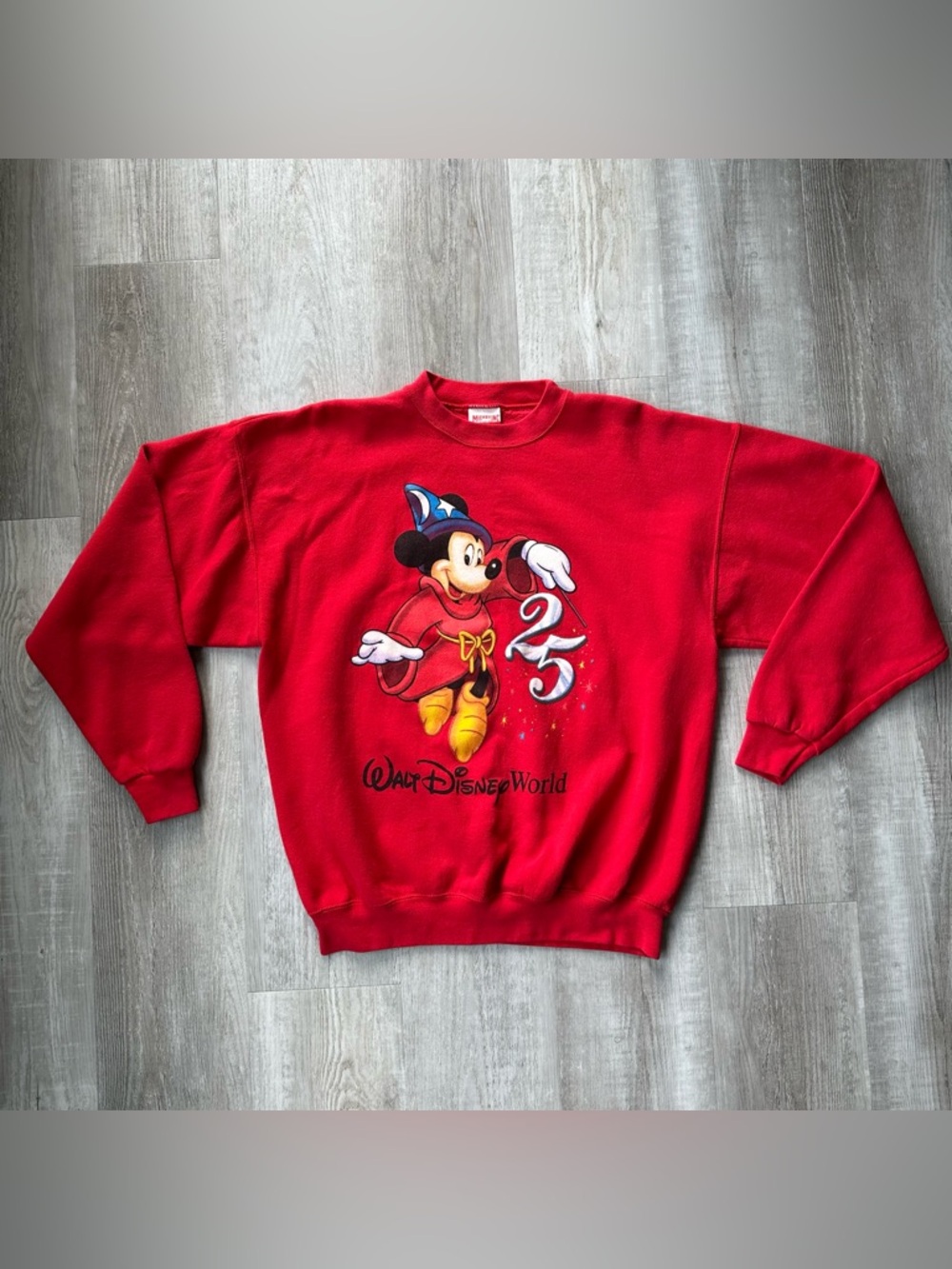 Vintage Walt Disney World Made In USA 25th Mickey Mouse Crewneck Sweatshirt